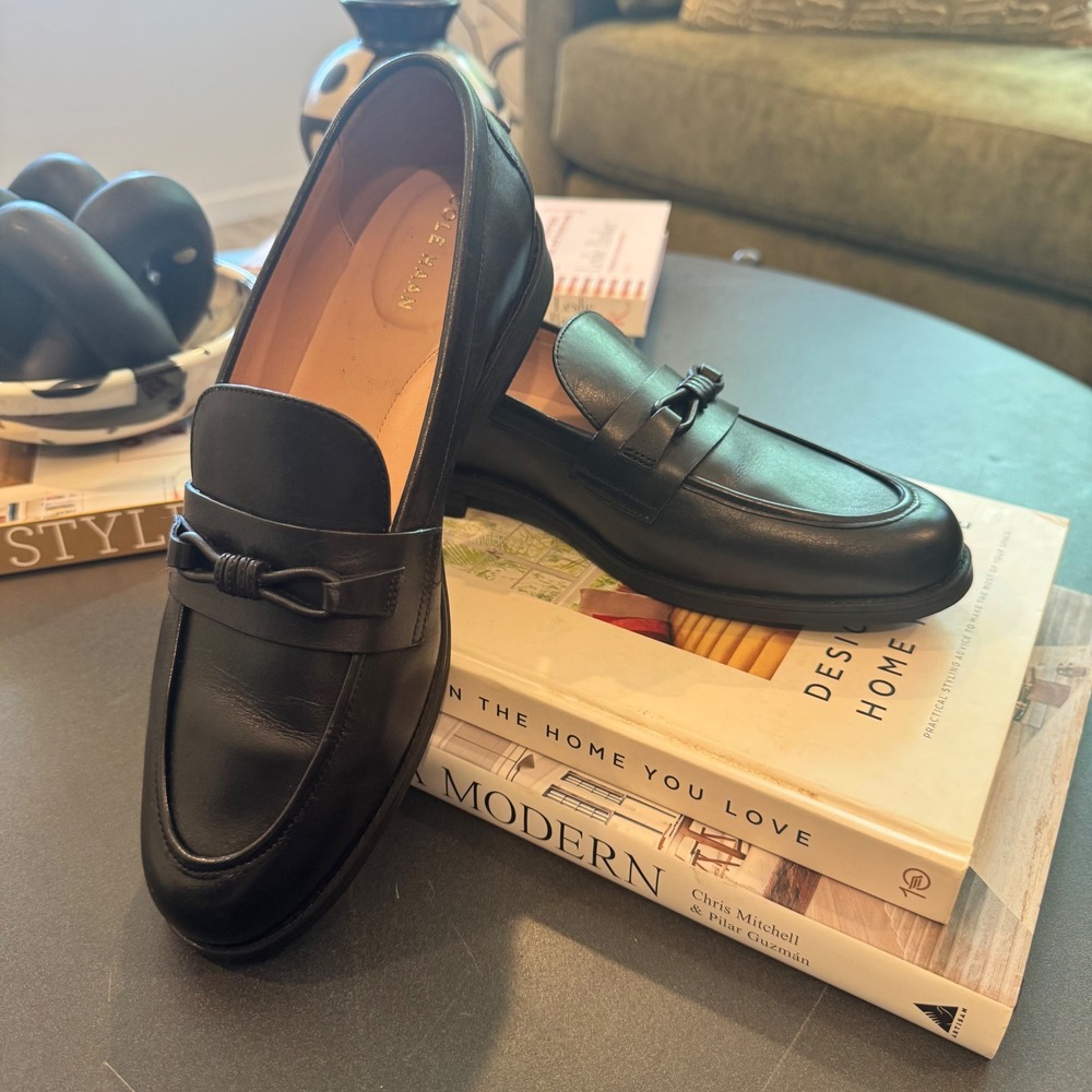 Cole Haan Grand 360 Black Leather Bow Loafers W33047 Womens 9B - Picture 8 of 8